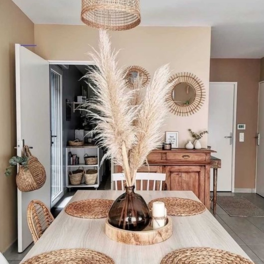 PAMPAS GRASS dried natural grasses 3 STEMS